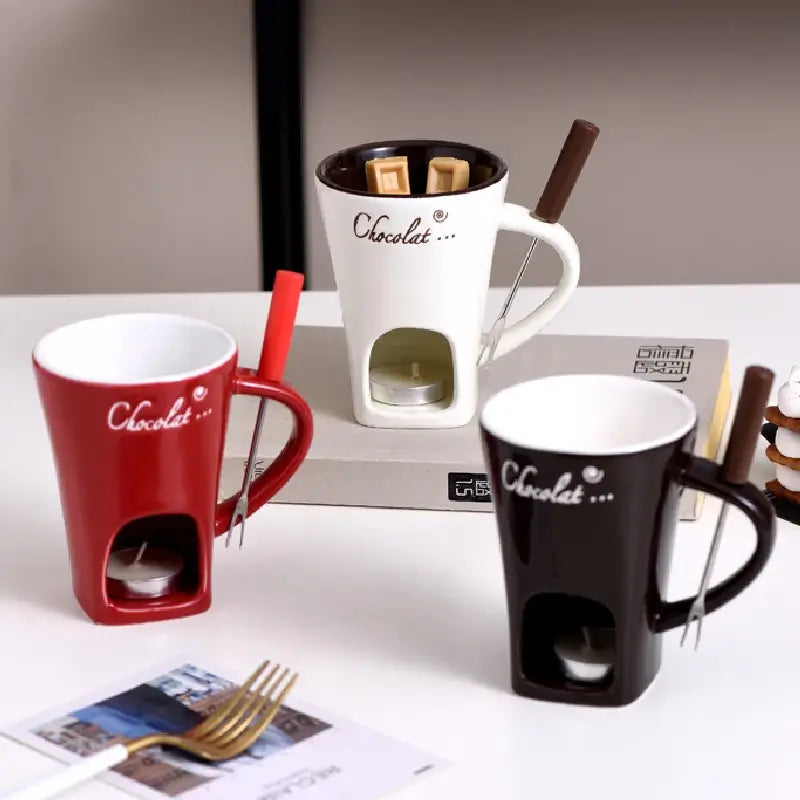 CANECA DE CERÂMICA EUROPEIA, PARA DERRETER CHOCOLATE